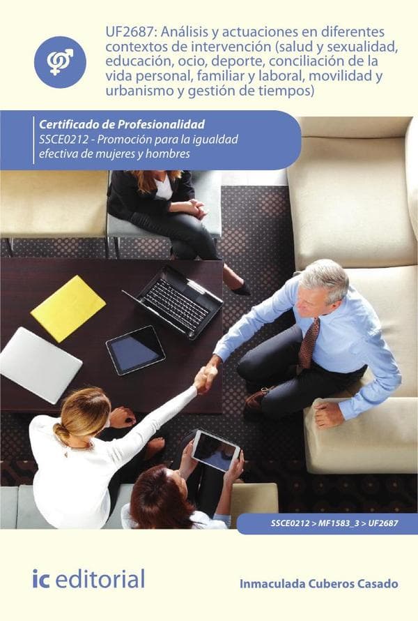 Análisis y actuaciones en diferentes contextos de intervención (salud y sexualidad, educación, ocio, deporte, conciliación de la vida personal, familiar y laboral, movilidad y urbanismo y gestión de tiempos). Ssce0212 - promoción para la igualdad efectiva de hombres y mujeres