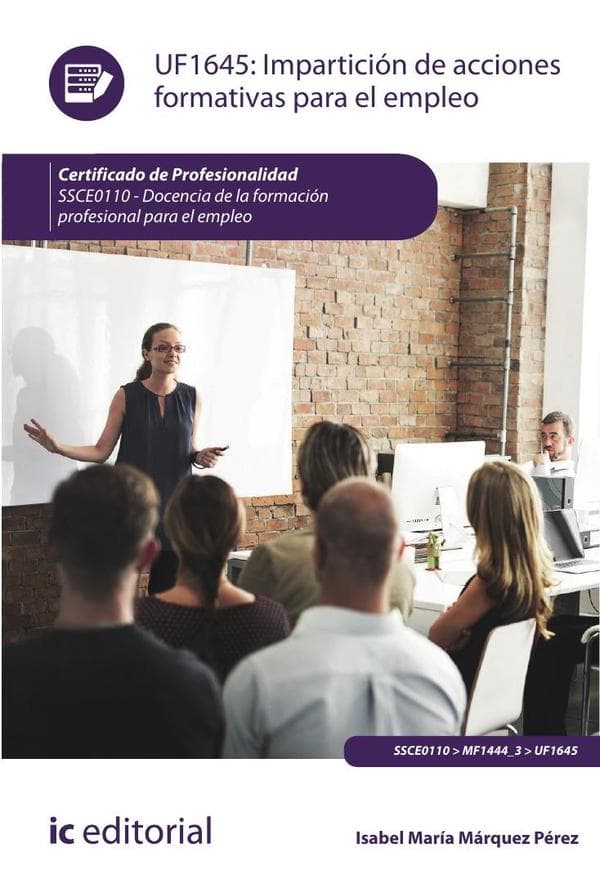 Impartición de acciones formativas para el empleo. Ssce0110 - docencia de la formación profesional para el empleo