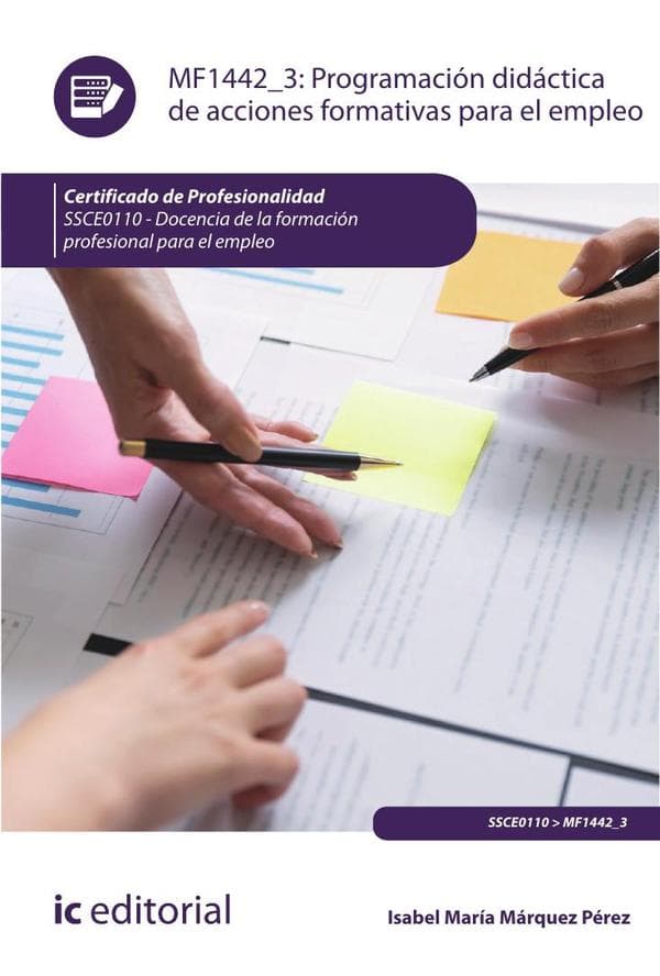 Programación didáctica de acciones formativas para el empleo. Ssce0110 - docencia de la formación profesional para el empleo