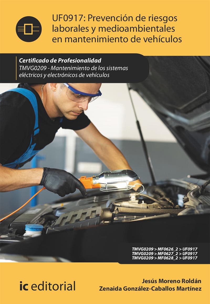 Prevención de riesgos laborales y medioambientales en mantenimiento de vehículos. Tmvg0209 - mantenimiento de los sistemas eléctricos y electrónicos de vehículos