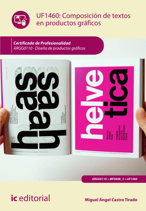 Composición de textos en productos gráficos. Argg0110 - diseño de productos gráficos